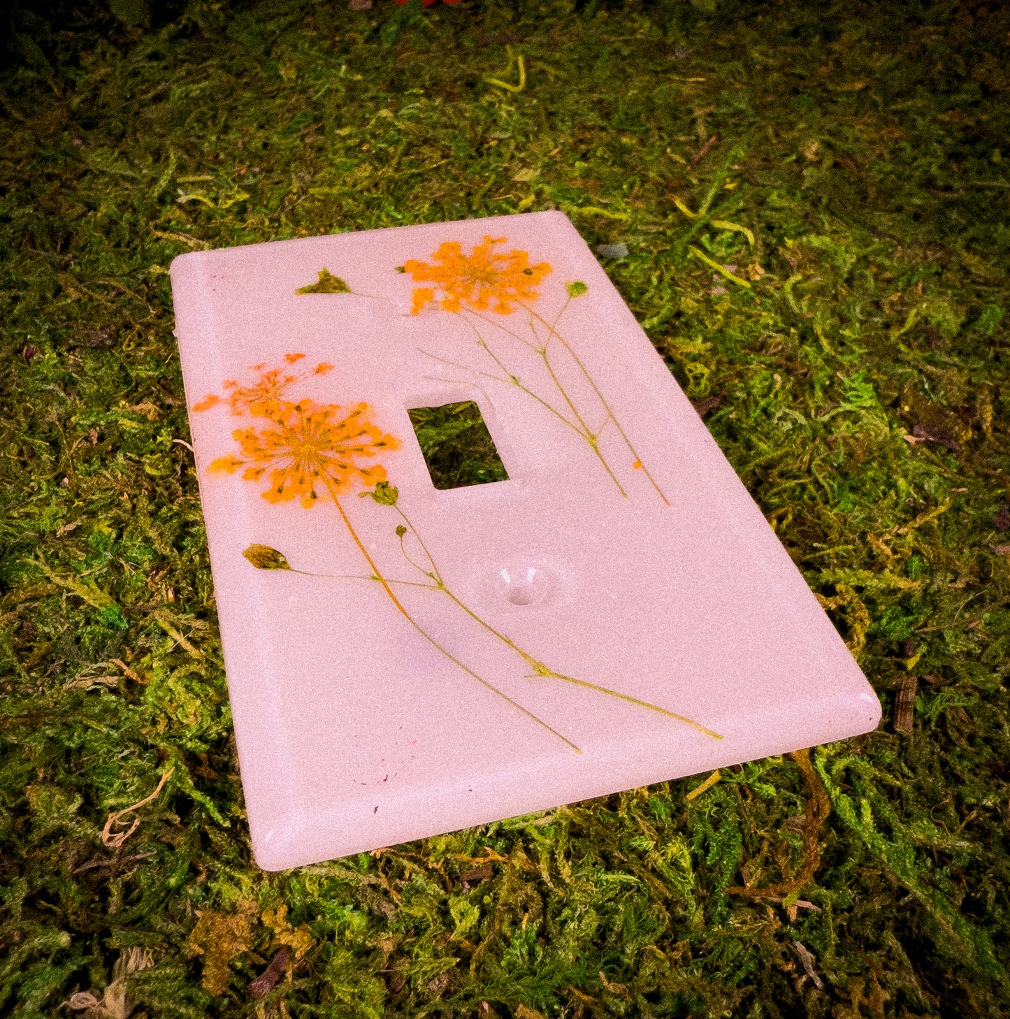 White Flower Light Switch Cover