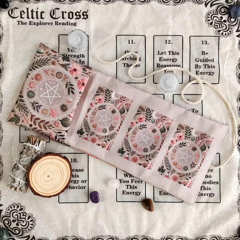 Pink Crystal Bloom Tarot Card Holder