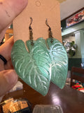 Handmade Metallic Green Resin Earrings