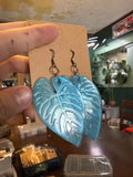 Handmade Metallic Blue Resin Earrings