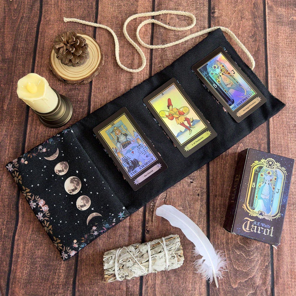 Lunar Phase Tarot Card Storage Pouch