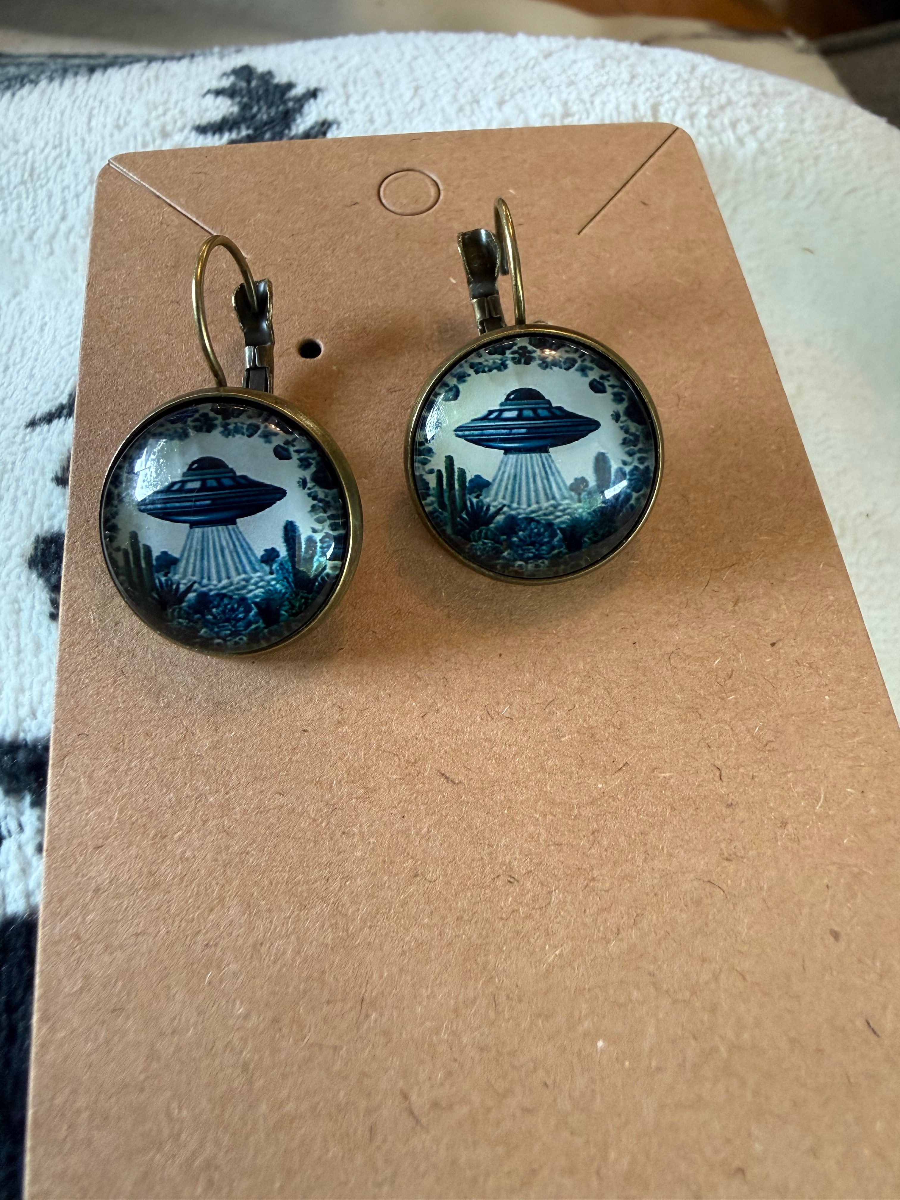 Dangling UFO Earrings