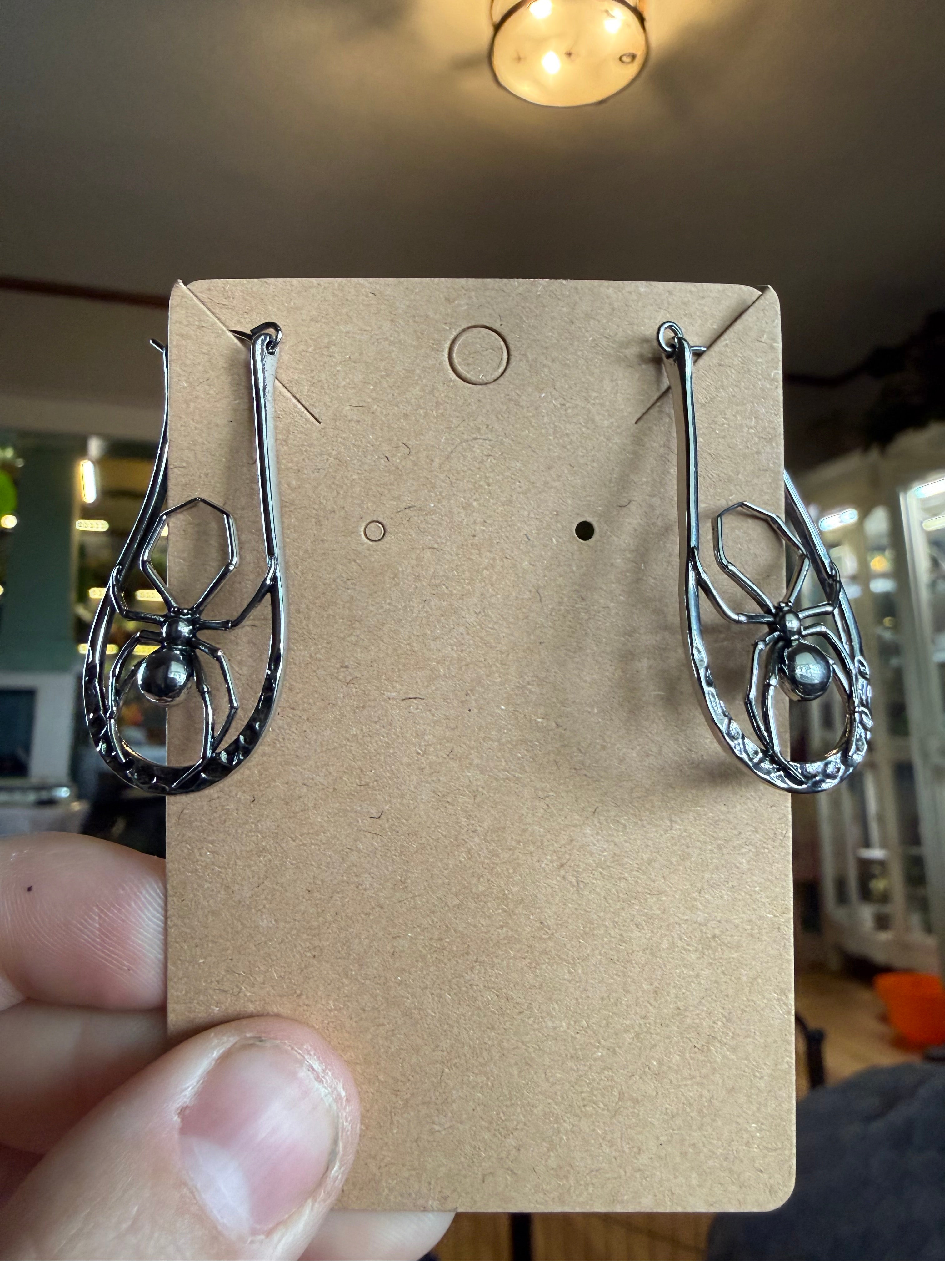 Dangling Spider Earrings