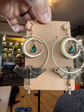 Dangling Gold Color Moth Earrings