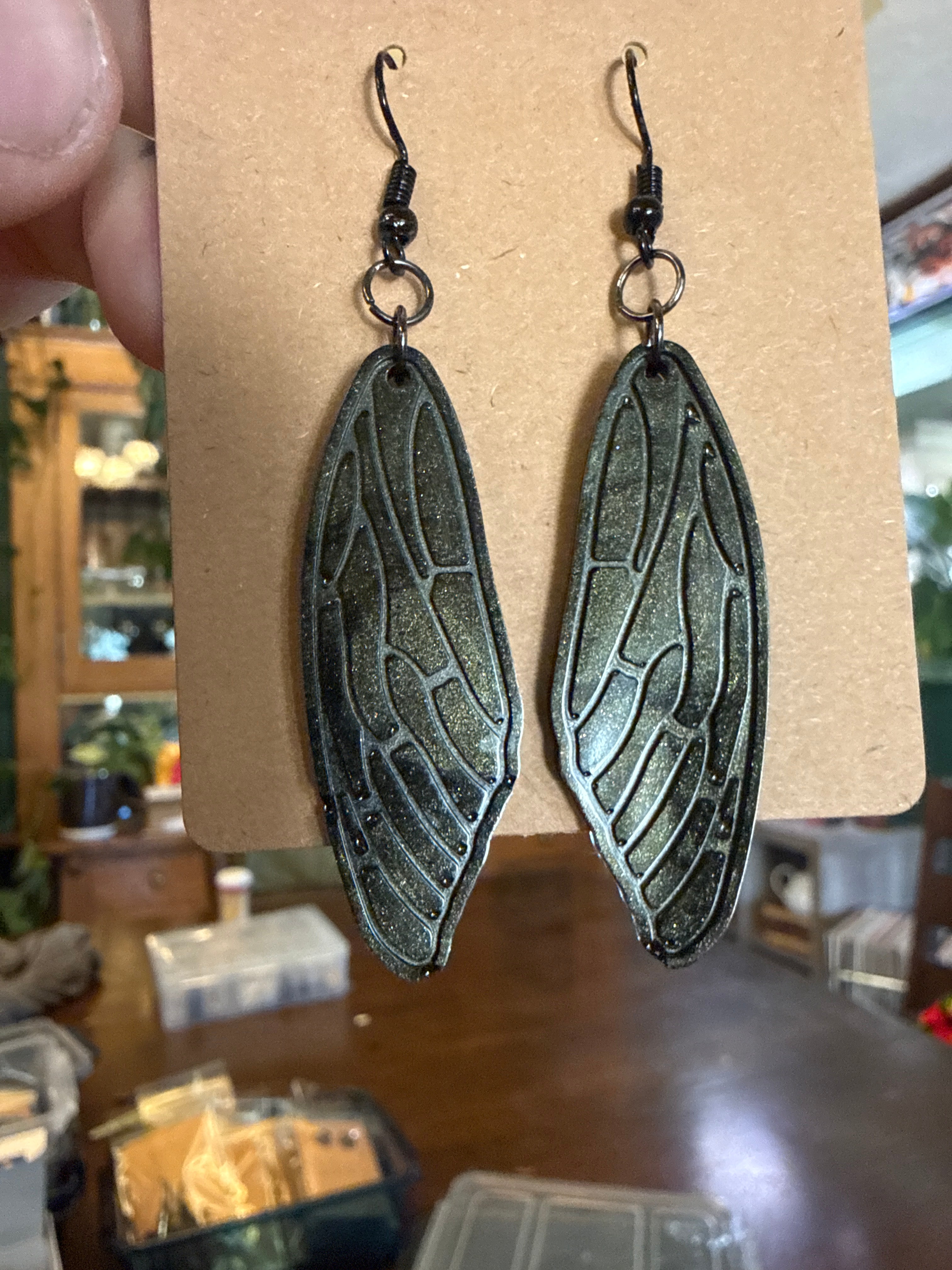 Handmade Metallic Butterfly Wings Earrings