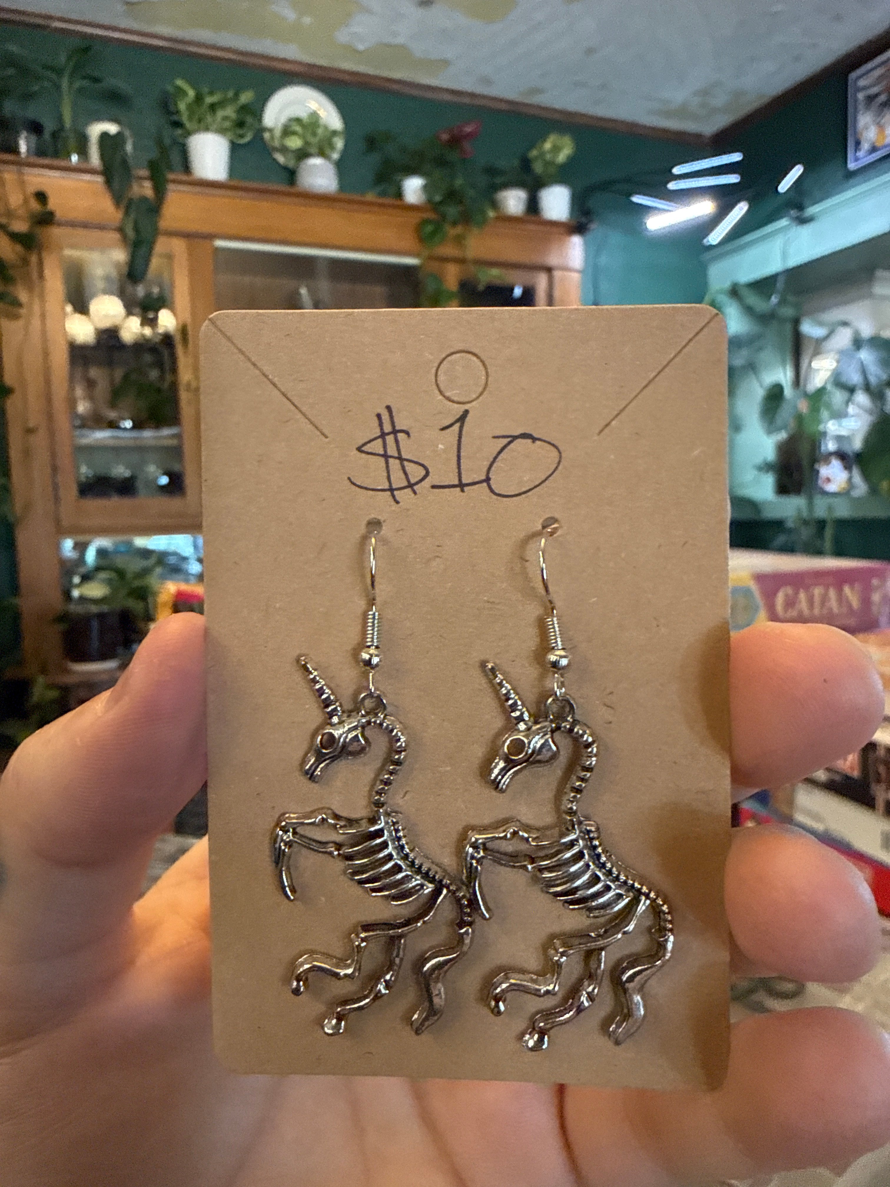 Unicorn Skeleton Dangling Earrings