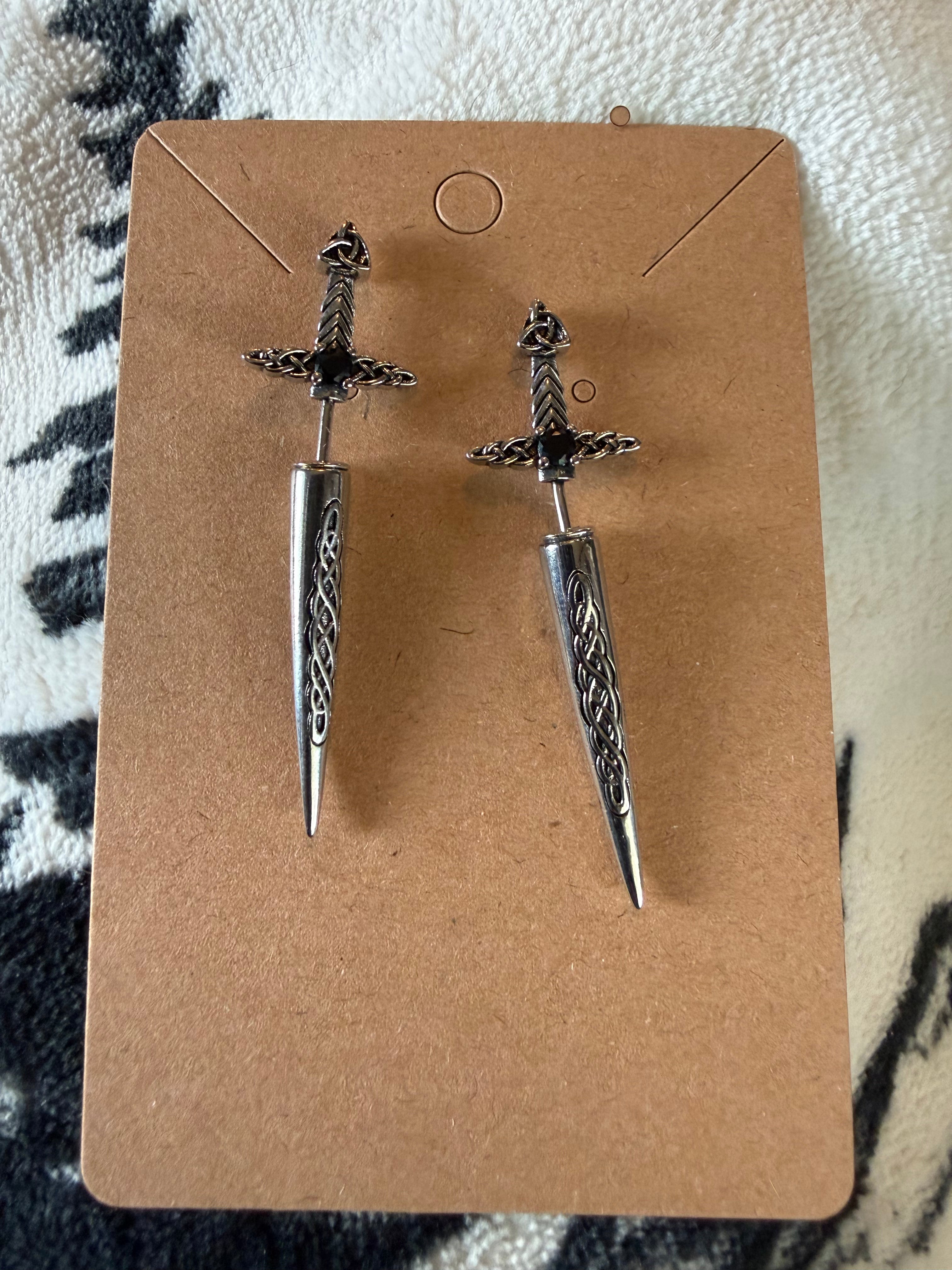 Celtic Sword Stud Earrings