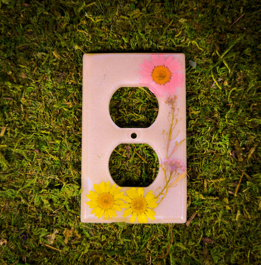 White Flower Wall Plug Cover