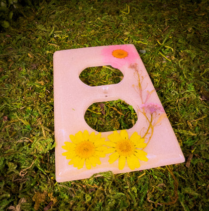 White Flower Wall Plug Cover