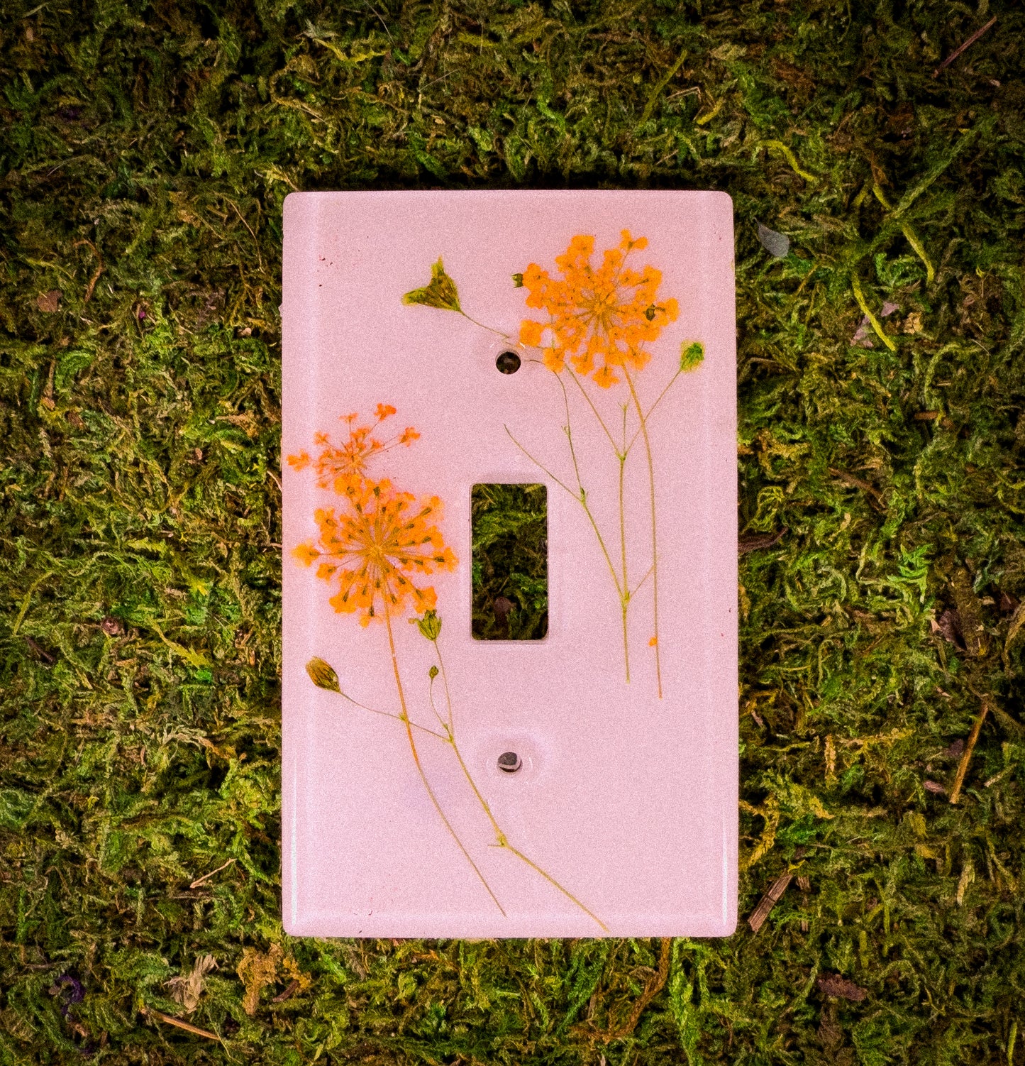 White Flower Light Switch Cover
