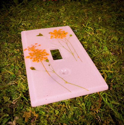 White Flower Light Switch Cover