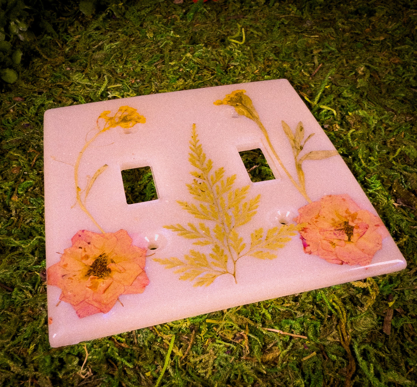 White Flower Light Switch Cover