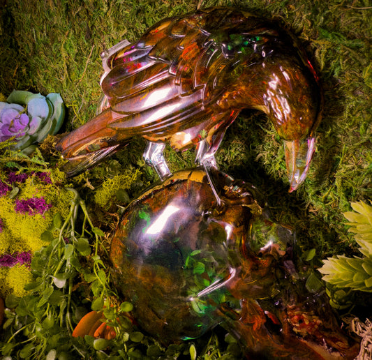 Crow and Skull Art Piece