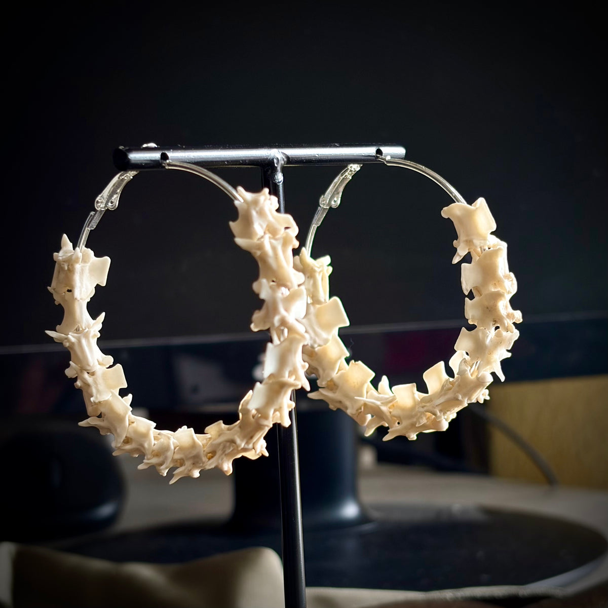 Cobra Vertebrae Hoop Earrings