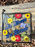 Handmade Pressed Flower Wall Hanging | "As Above So Below" Botanical Art