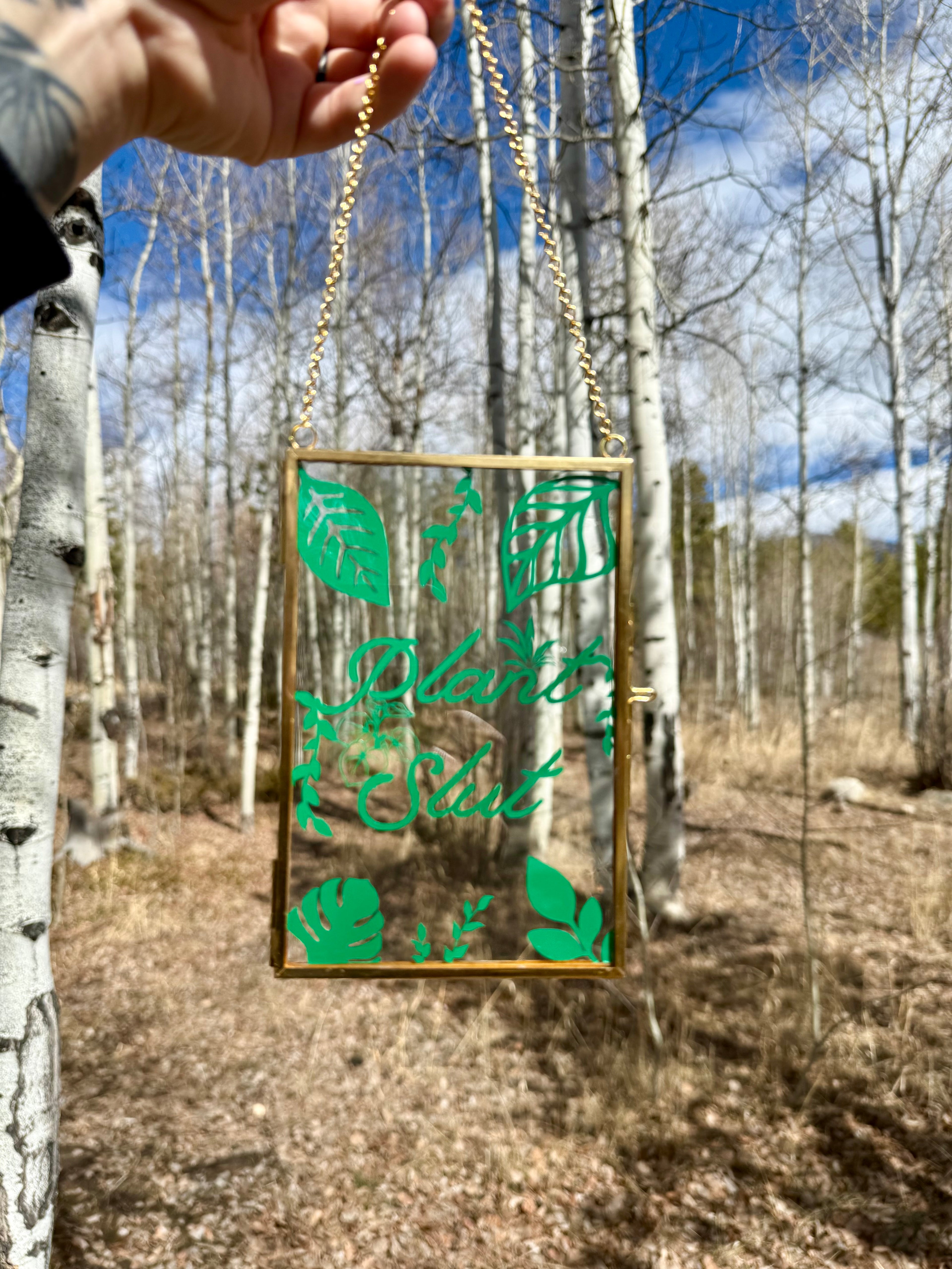 Handmade Glass Pressed Wall Hanging “Plant Slut”