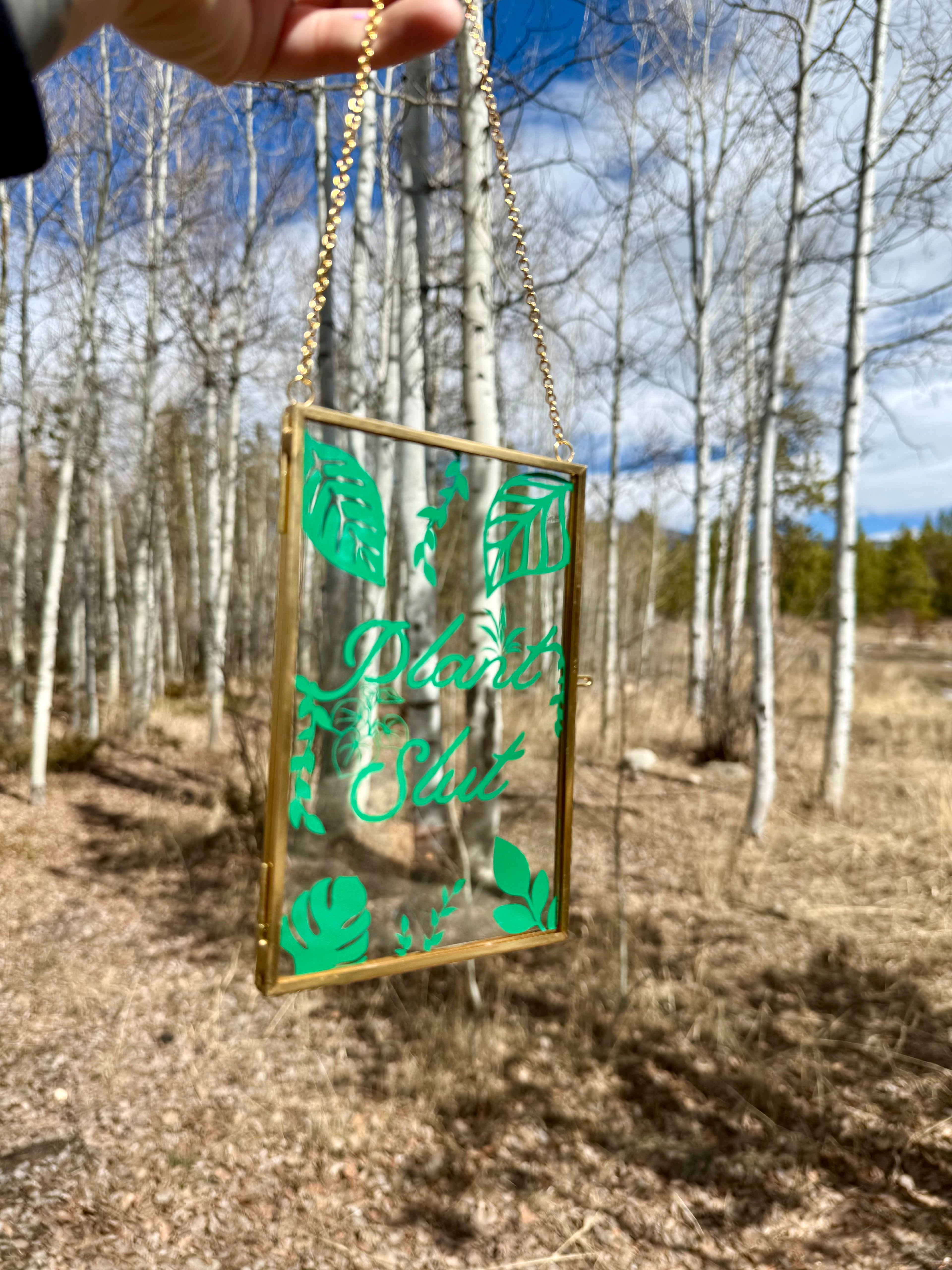 Handmade Glass Pressed Wall Hanging “Plant Slut”