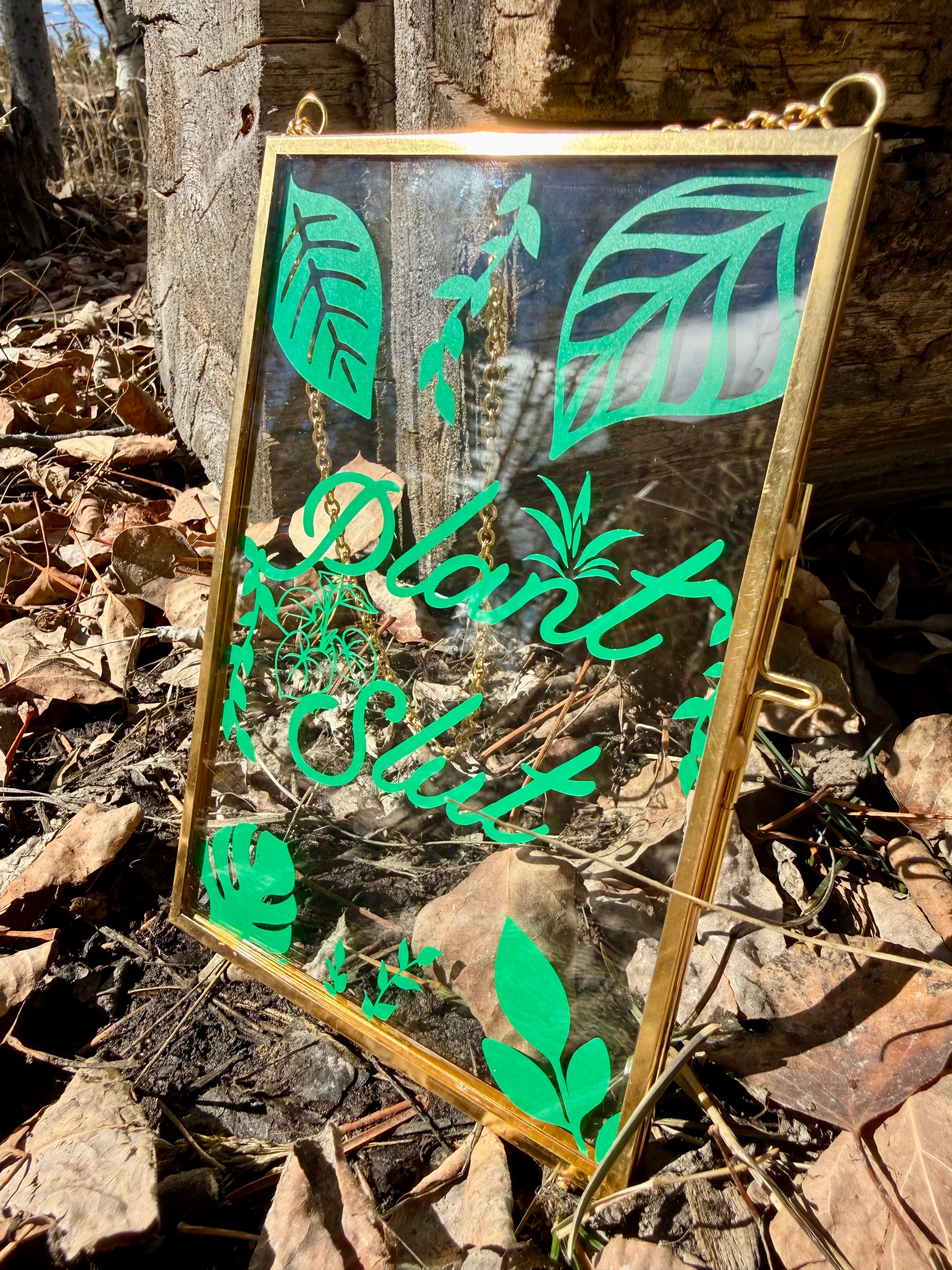 Handmade Glass Pressed Wall Hanging “Plant Slut”