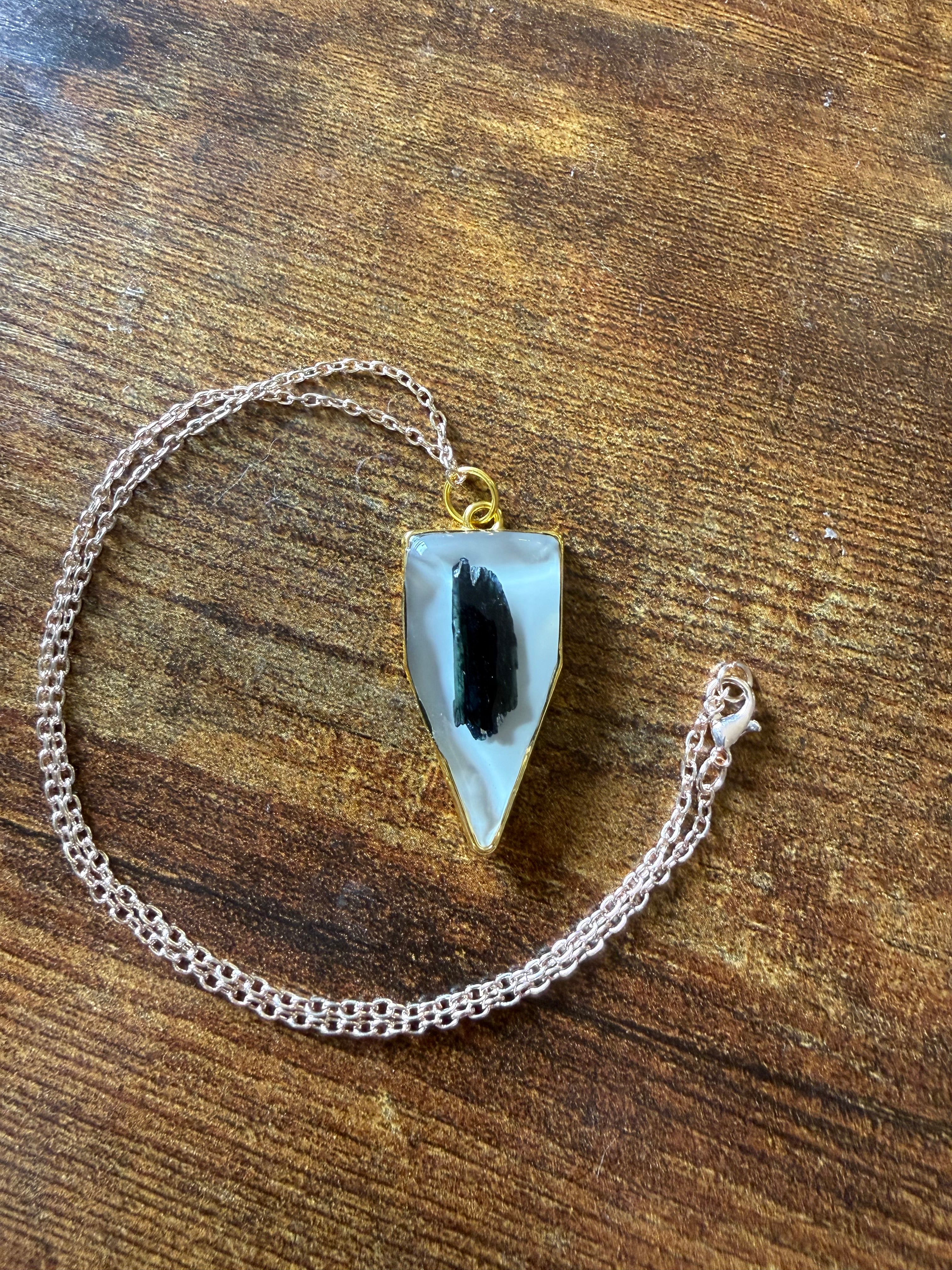 Handmade Resin Pendant with Corpse Crystal | Gothic Spiritual Necklace