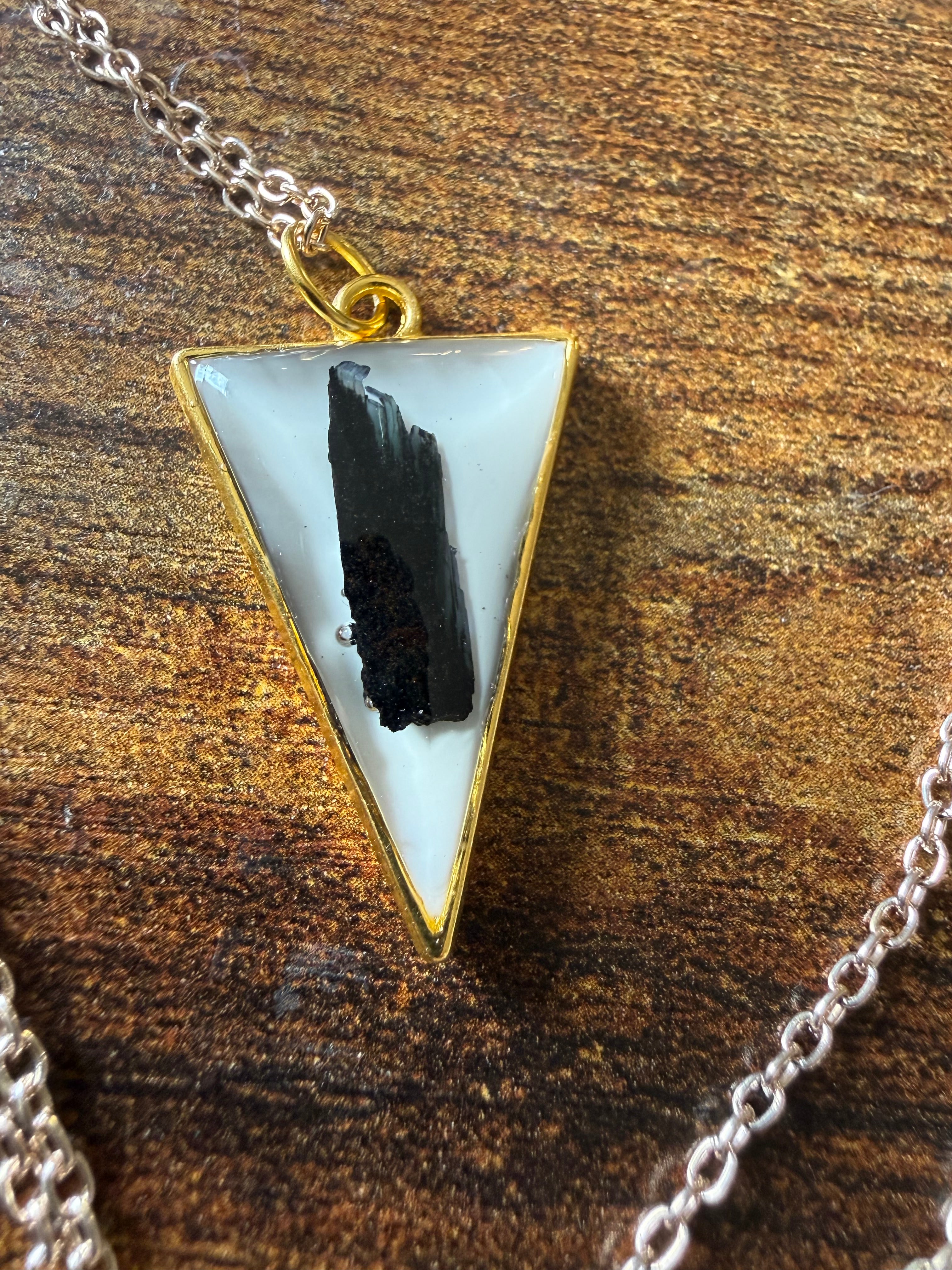 Handmade Resin Pendant with Corpse Crystal | Gothic Spiritual Necklace