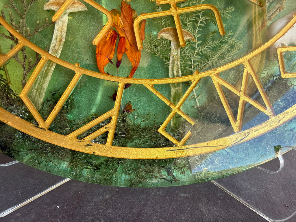 Vegvisir With Dried Flowers, Mushrooms and Animal Jaw Bone