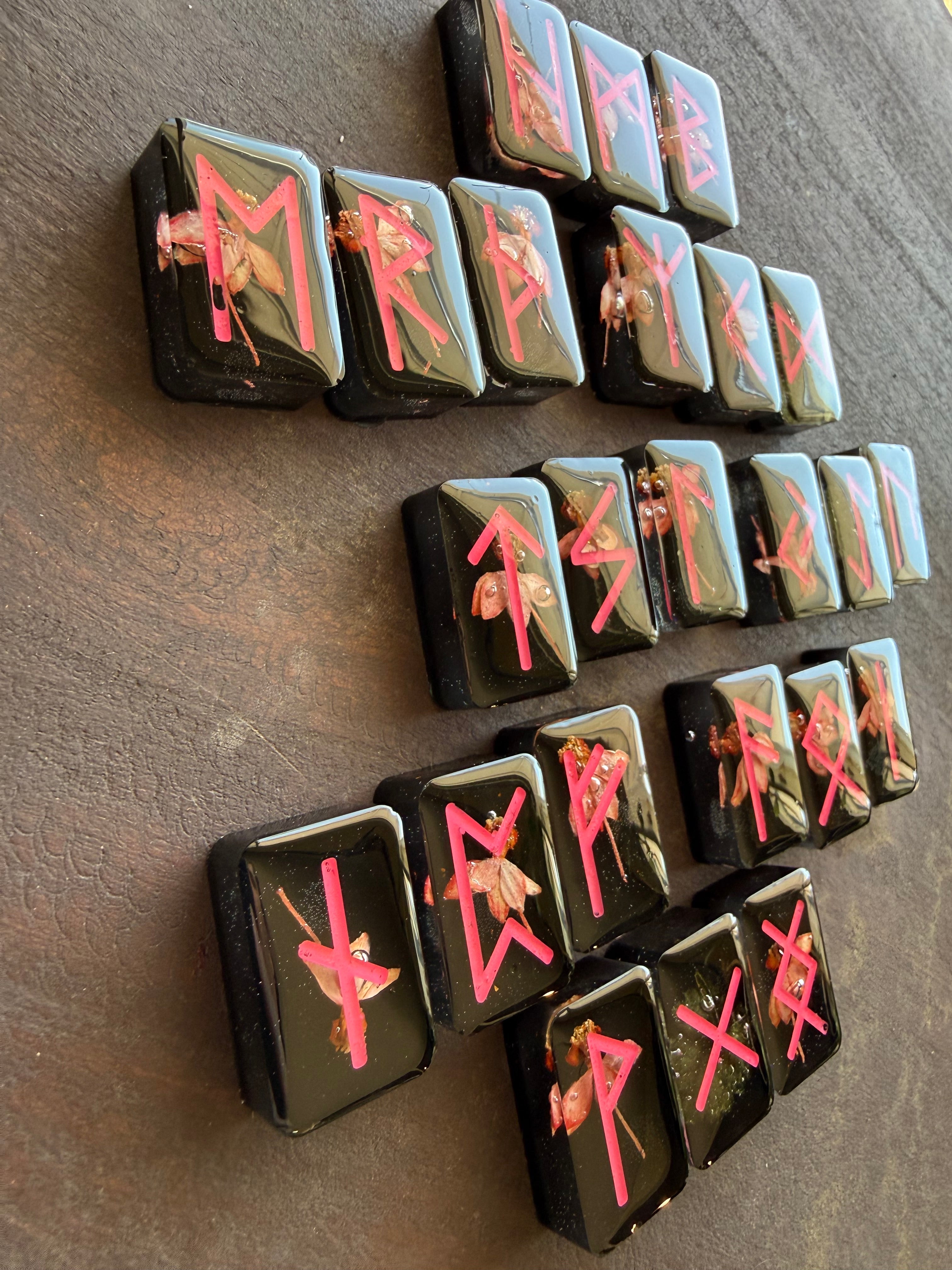 Norse Rune Set with Dried Flowers