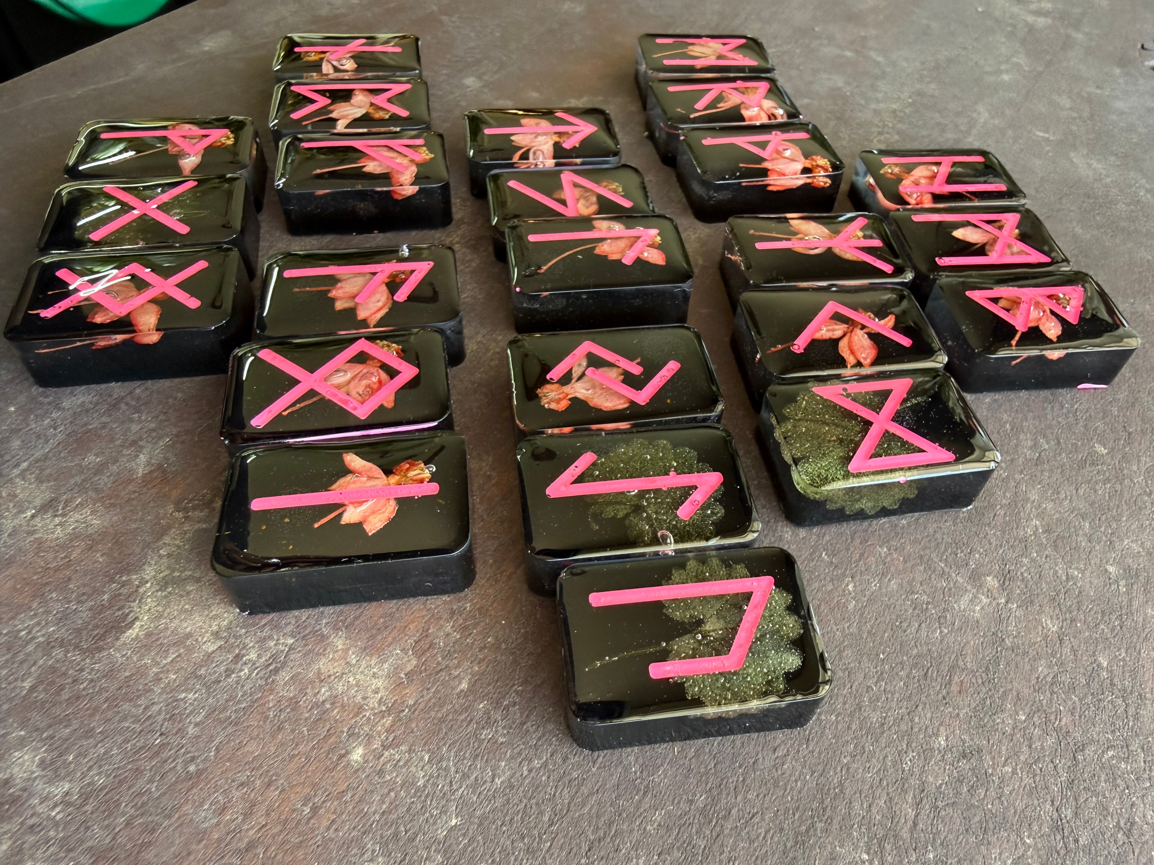 Norse Rune Set with Dried Flowers