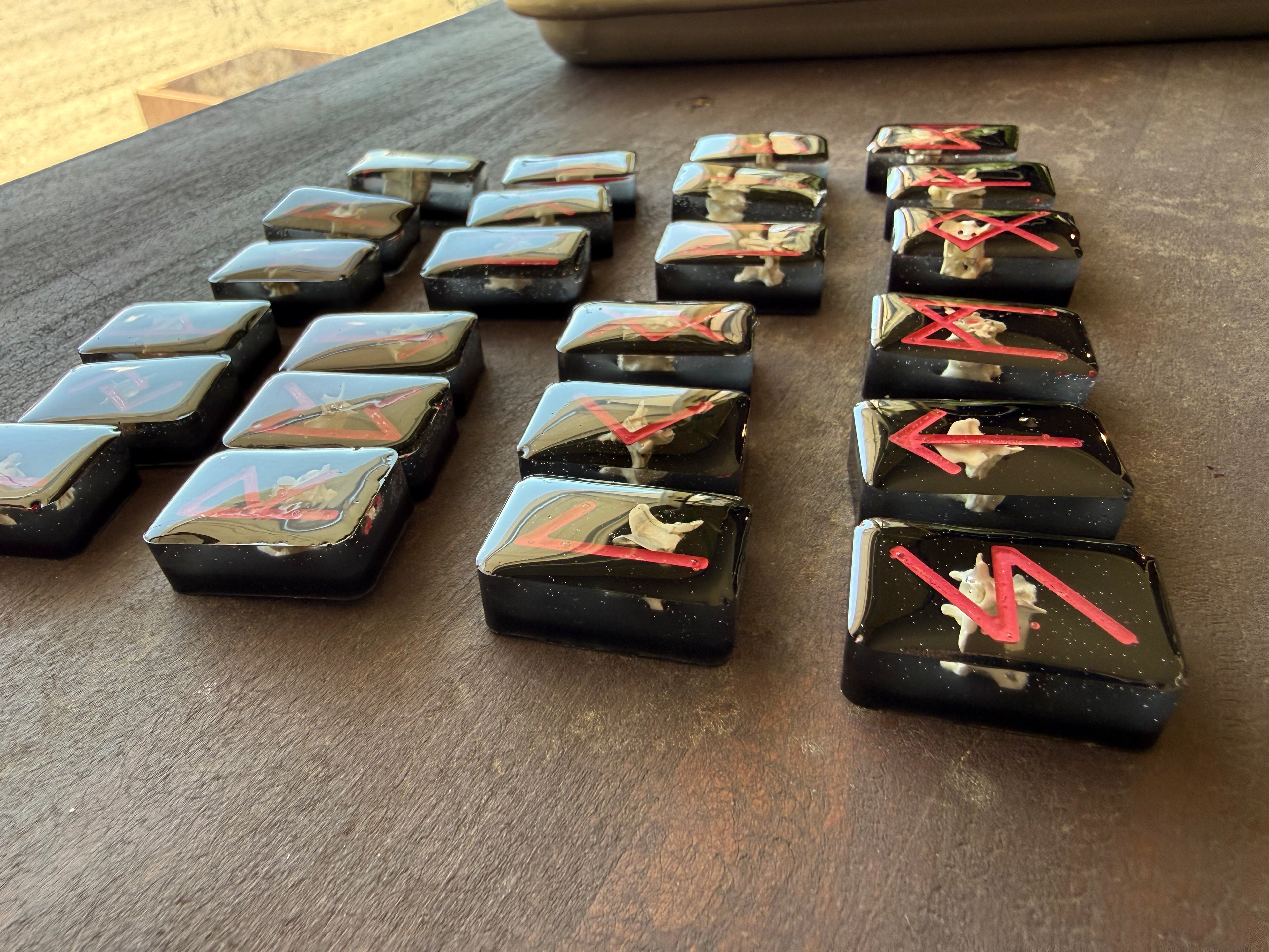 Hot Pink Norse Runes Set with Cobra Vertabrea