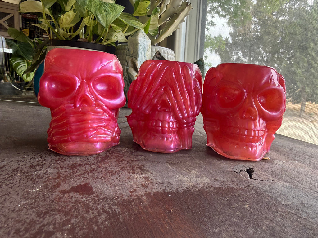 Hot Pink "Hear No Evil, See No Evil, Speak No Evil" Tealight Holder