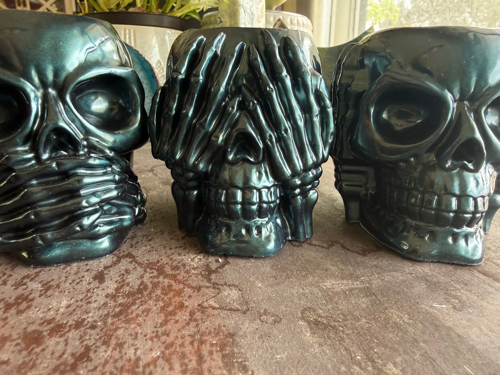 Green/Blue "Hear No Evil, See No Evil, Speak No Evil" Tealight Set