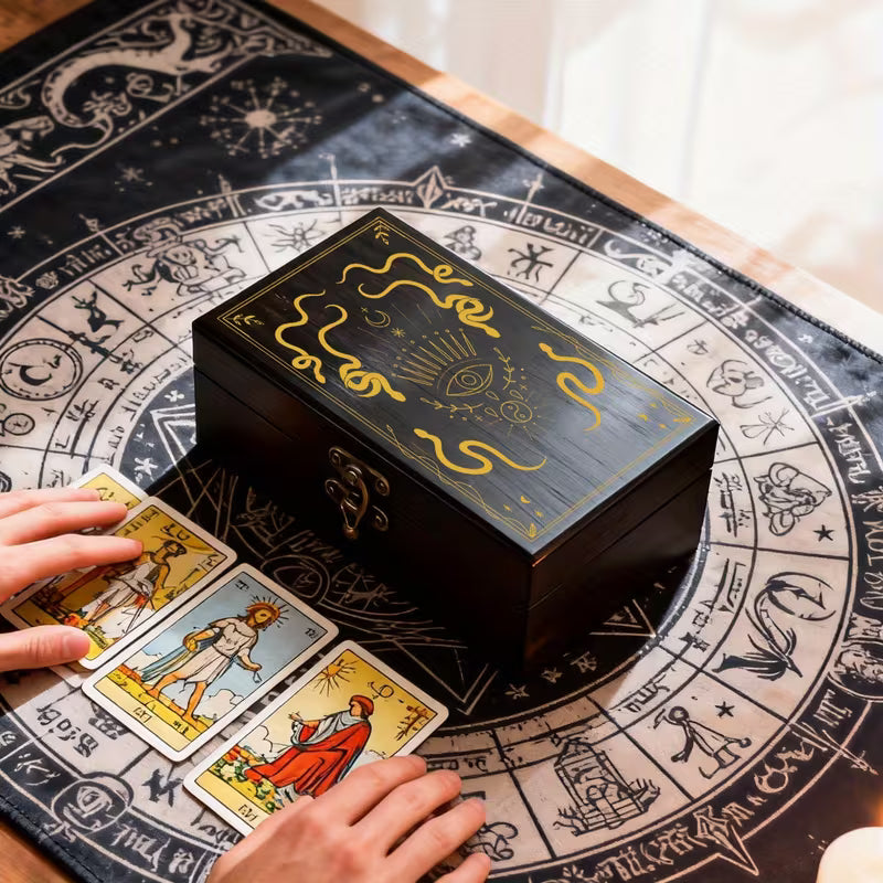 Tarot Card Holder Wooden Box