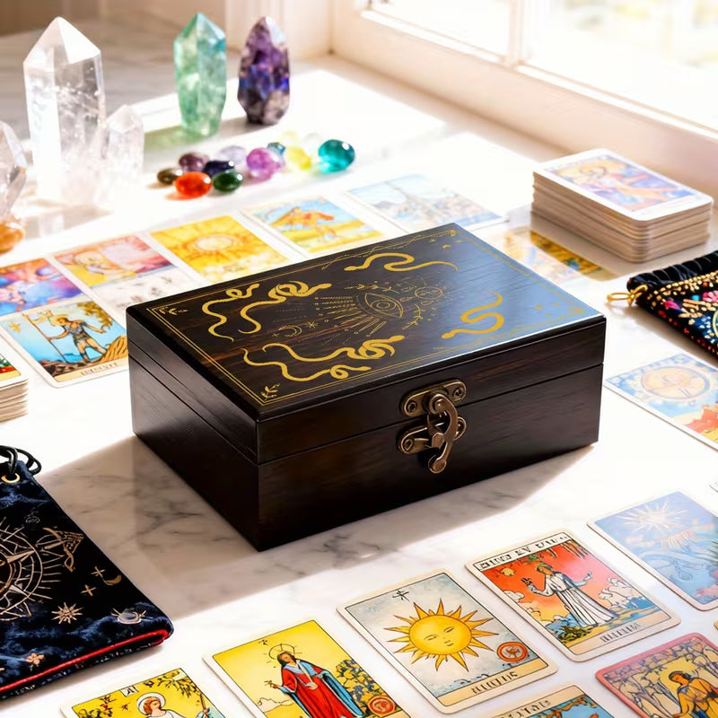 Tarot Card Holder Wooden Box