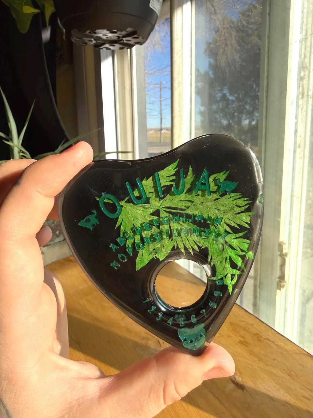 Black Dried Flowers and Mushroom Ouija Board & Planchette Set