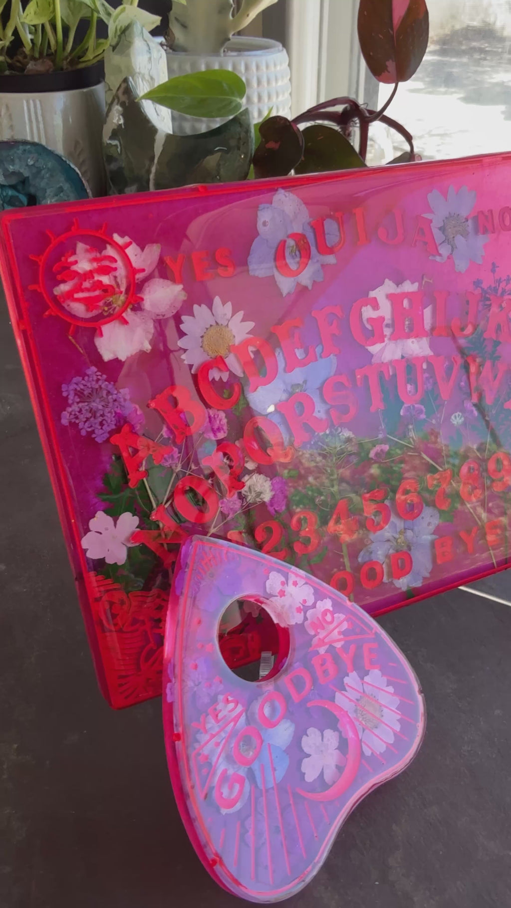 Hot Pink Botanical Ouija Board & Planchette Set